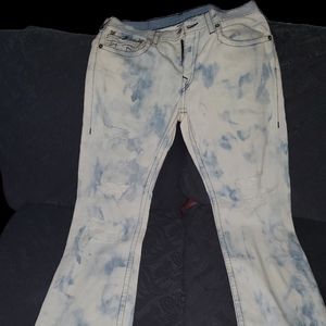 Bleached Out Marbled Wash True Religion Jeans